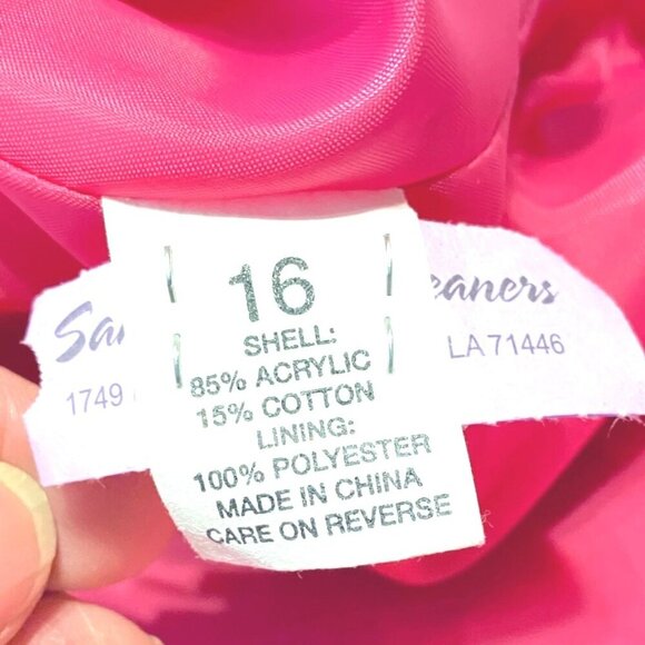 Vintage 1980s RL Richard NY Pink Tweed Jacket Size 16 - Picture 8 of 11